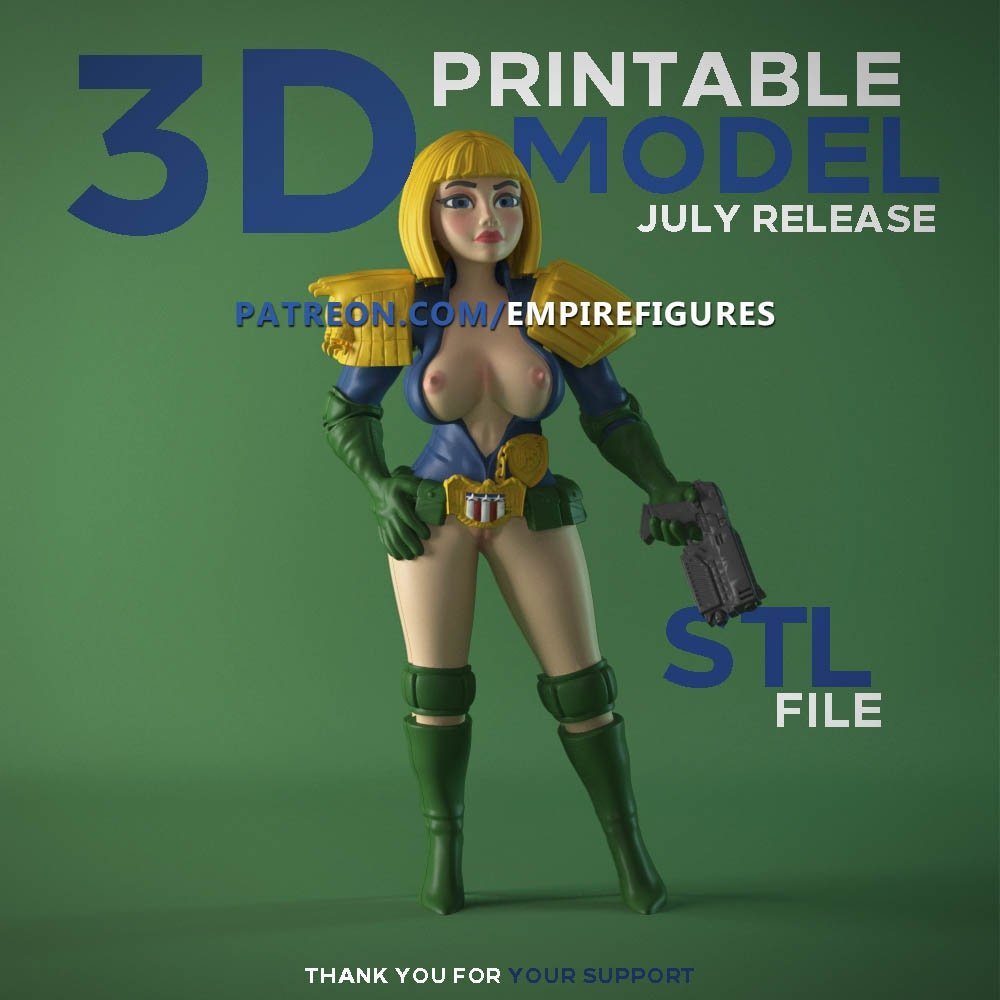 Cassandra Anderson Juez Dredd | Impreso en 3D | Arte divertido | Sin pintar