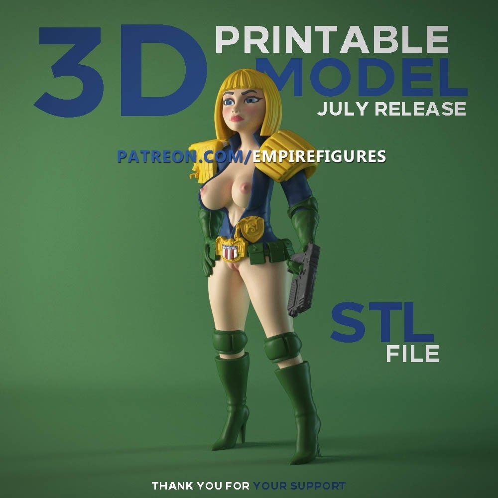 Cassandra Anderson Juez Dredd | Impreso en 3D | Arte divertido | Sin pintar