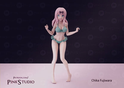 Chika Fujiwara NSFW Firure 3D Printed Fanart DIY Garage Kit , Unpainted , NSFW Figurine , Nude Figurine , Sexy Miniature , Bondage figure , Naked Waifu , Adult Figurine , Anime Figure