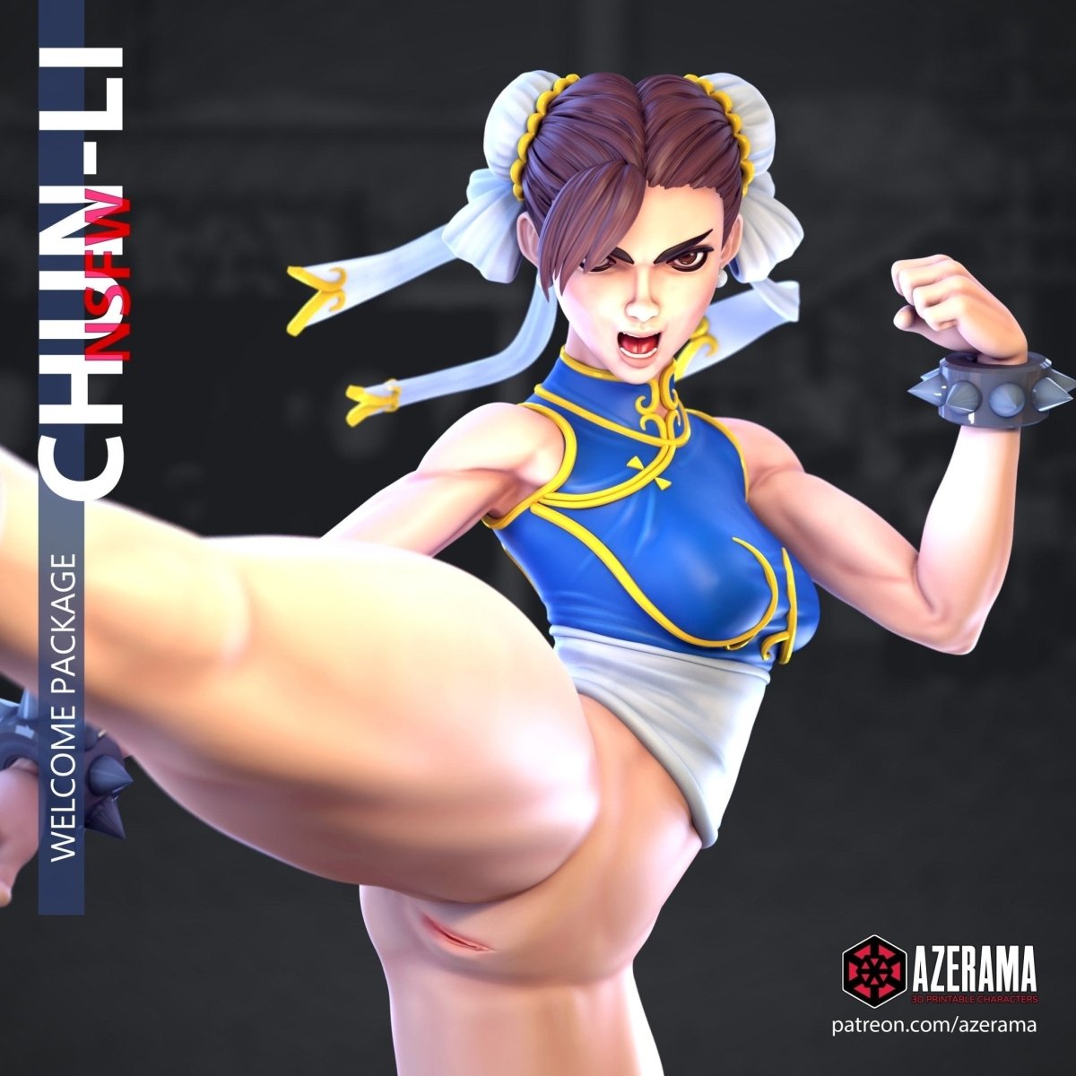 Chun-Li NSFW 3d Printed Resin Figurines Model Kit Fanart DIY by Azerama