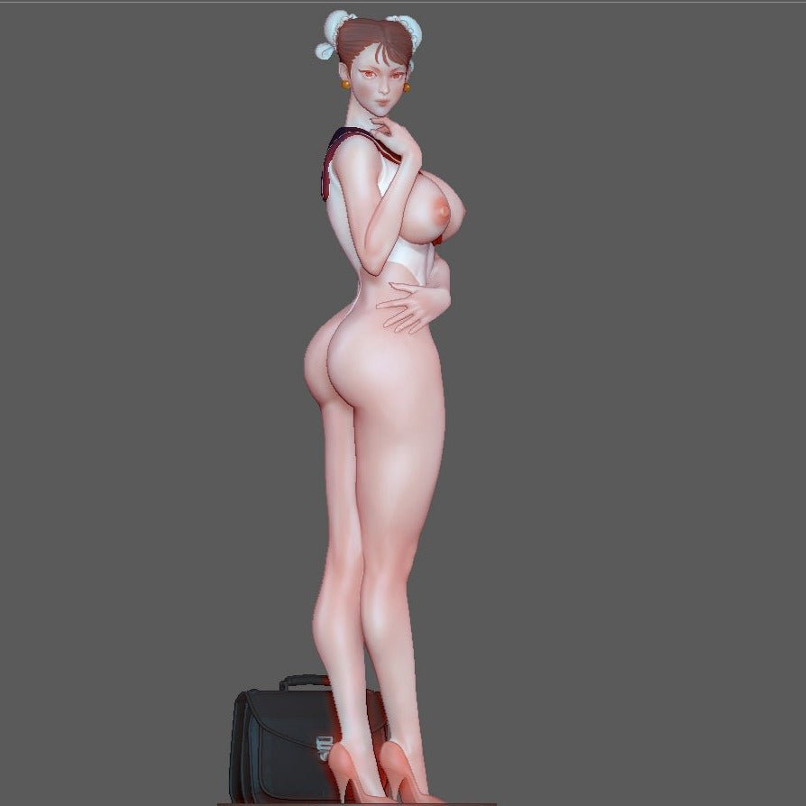 Chun-Li Sailor NSFW 3D Printed Fanart Anime Figurine Waifu Figure by FIGUREMASTERPINK