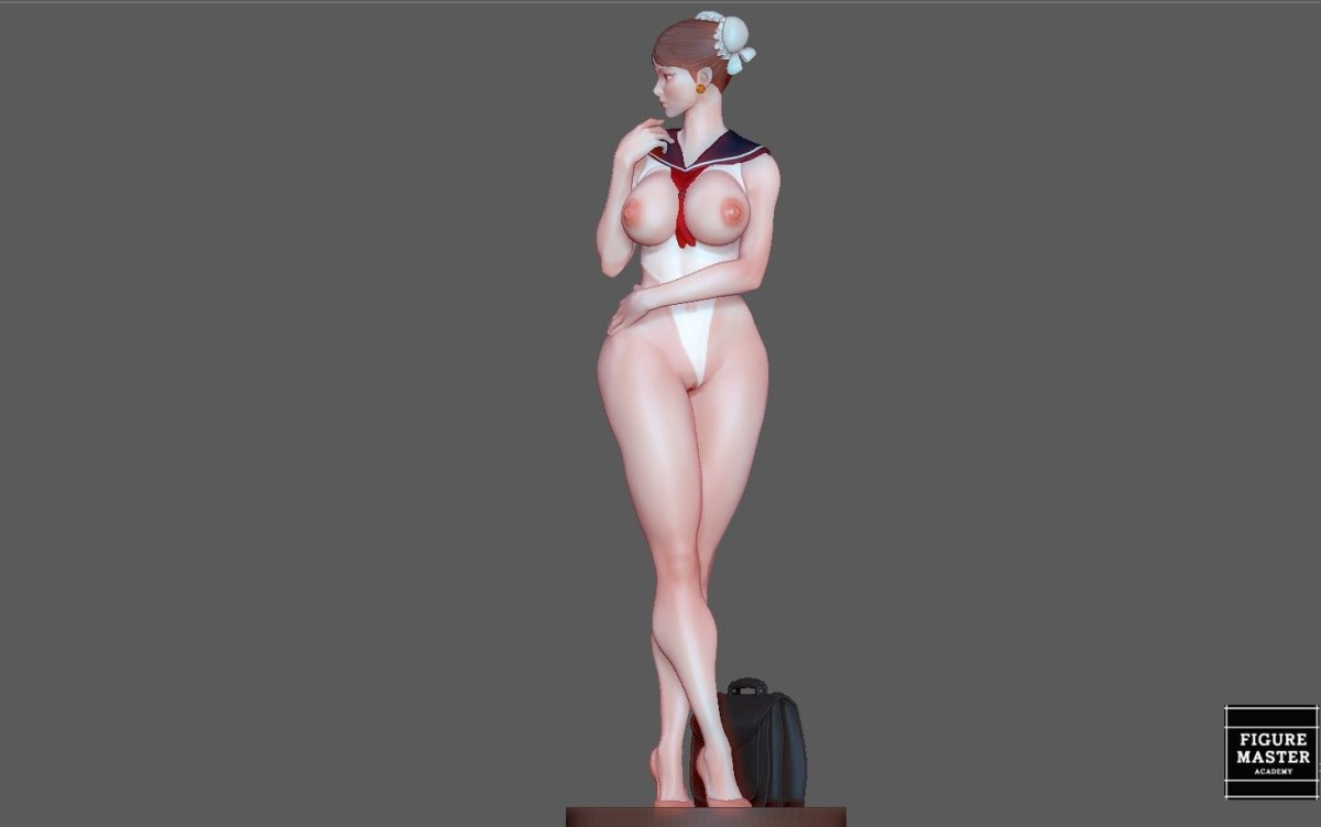 Chun-Li Sailor NSFW 3D Printed Fanart Anime Figurine Waifu Figure by FIGUREMASTERPINK