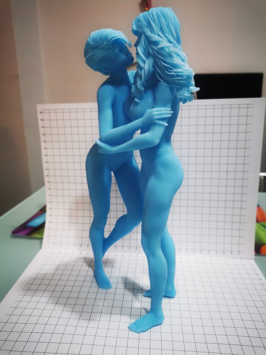 Connie & Ellie - Kiss | 3D Printed | Fanart | Unpainted | NSFW Version | Figurine | Figure | Miniature | Sexy |