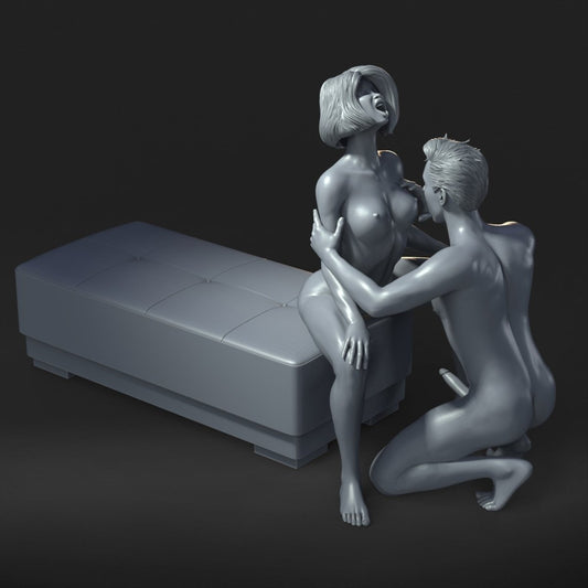 Couple Boobs Love 3 Mature 3d Printed miniature FanArt by Masters Of Prints Collectables Statues & Figurines