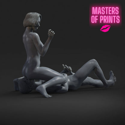 Couple DOMINA 1 Mature 3d Printed miniature FanArt by Masters Of Prints Collectables Statues & Figurines