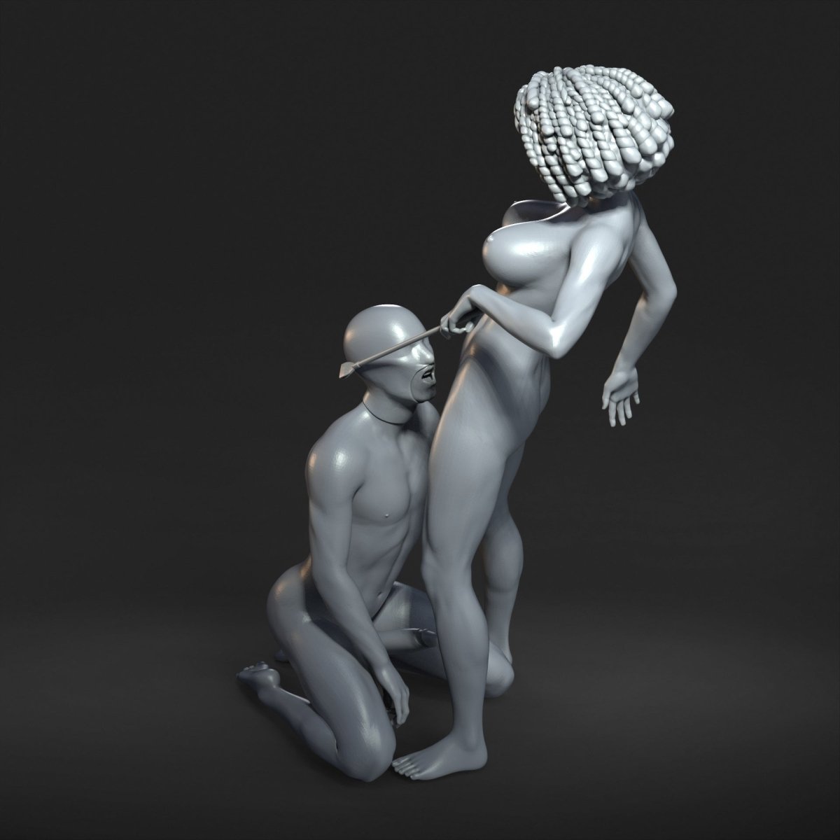 Couple DOMINA 14 Mature 3d Printed miniature FanArt by Masters Of Prints Collectables Statues & Figurines