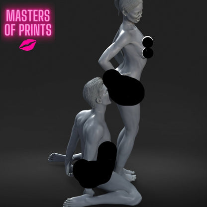 Couple DOMINA 5 Mature 3d Printed miniature FanArt by Masters Of Prints Collectables Statues & Figurines
