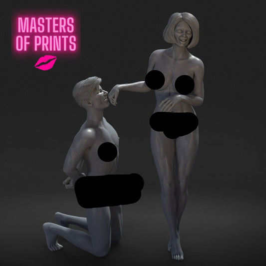 Couple DOMINA 8 Mature 3d Printed miniature FanArt by Masters Of Prints Collectables Statues & Figurines