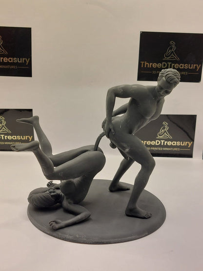 Couple share double dildo | NSFW 3D Printed Figurine | Fanart | Unpainted | Miniature by Mister_lo0l
