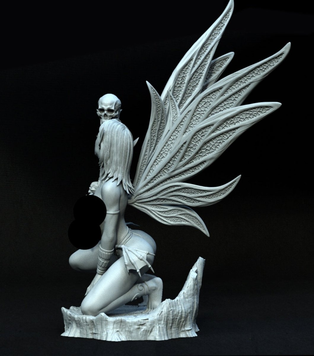 Dark Fairy NSFW 3D Printed Miniature FunArt by EXCLUSIVE 3D PRINTS Scale Models Unpainted