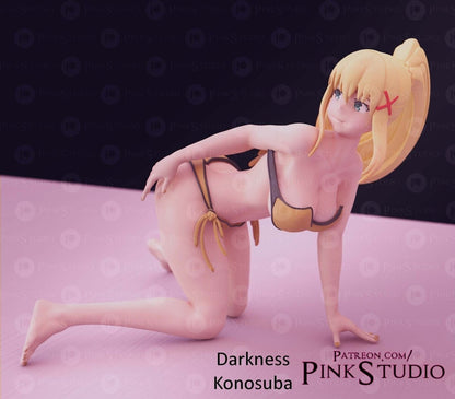 Darkness - Konosuba NSFW Firure 3D Printed Fanart DIY Garage Kit , Unpainted , NSFW Figurine , Nude Figurine , Sexy Miniature , Bondage figure , Naked Waifu , Adult Figurine , Anime Figure