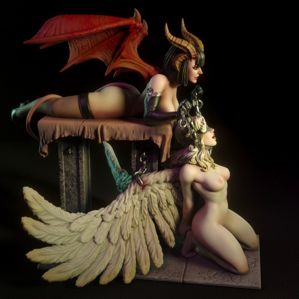 Demon Domina Pin-Up NSFW 3D Printed Fanart Unpainted