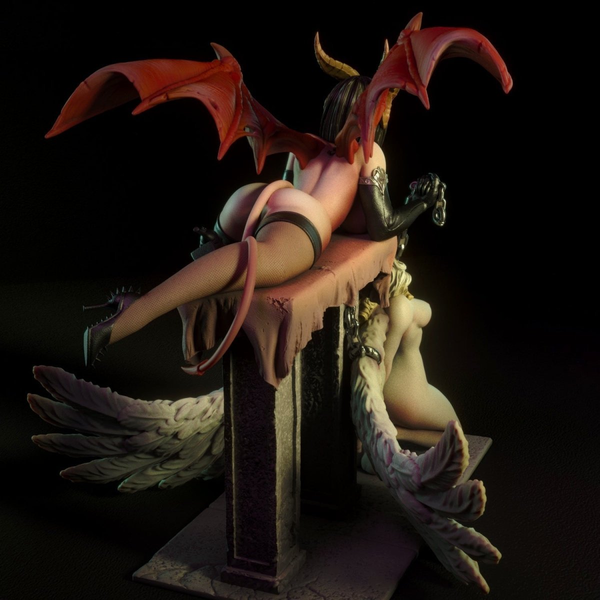 Demon Domina Pin-Up NSFW 3D Printed Fanart Unpainted