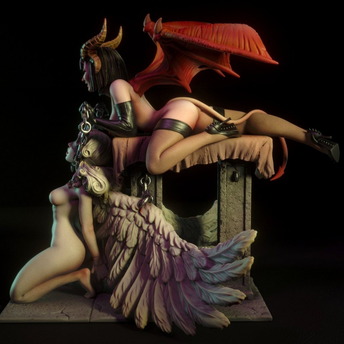 Demon Domina Pin-Up NSFW 3D Printed Fanart Unpainted