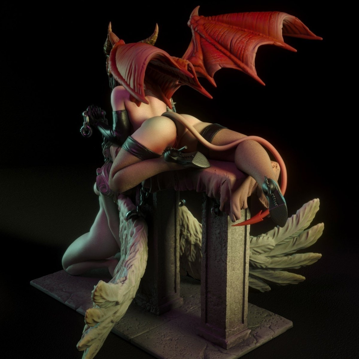 Demon Domina Pin-Up NSFW 3D Printed Fanart Unpainted