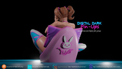 Diva Diva Overwatch |3D Printed | FunArt | Unpainted | NSFW Futa version | NSFW Version | Figurine | Figure | Miniature by Digital Dark Pin-Ups