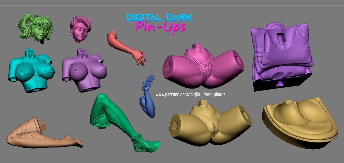 Diva Overwatch | 3D Printed | FunArt | Unpainted | NSFW Version | Figurine | Figure | Miniature by Digital Dark Pin-Ups