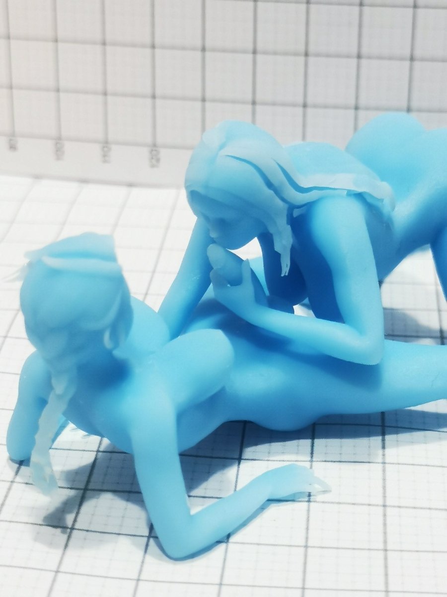Elize Hermaphrodite and Alline | 3D Printed | Fanart | Unpainted | NSFW Version | Figurine | Figure | Miniature | Sexy |