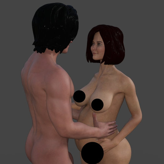 Emma pregnant and Steve | NSFW 3D Printed Figurine | Fanart | Unpainted | Miniature by Mister_lo0l