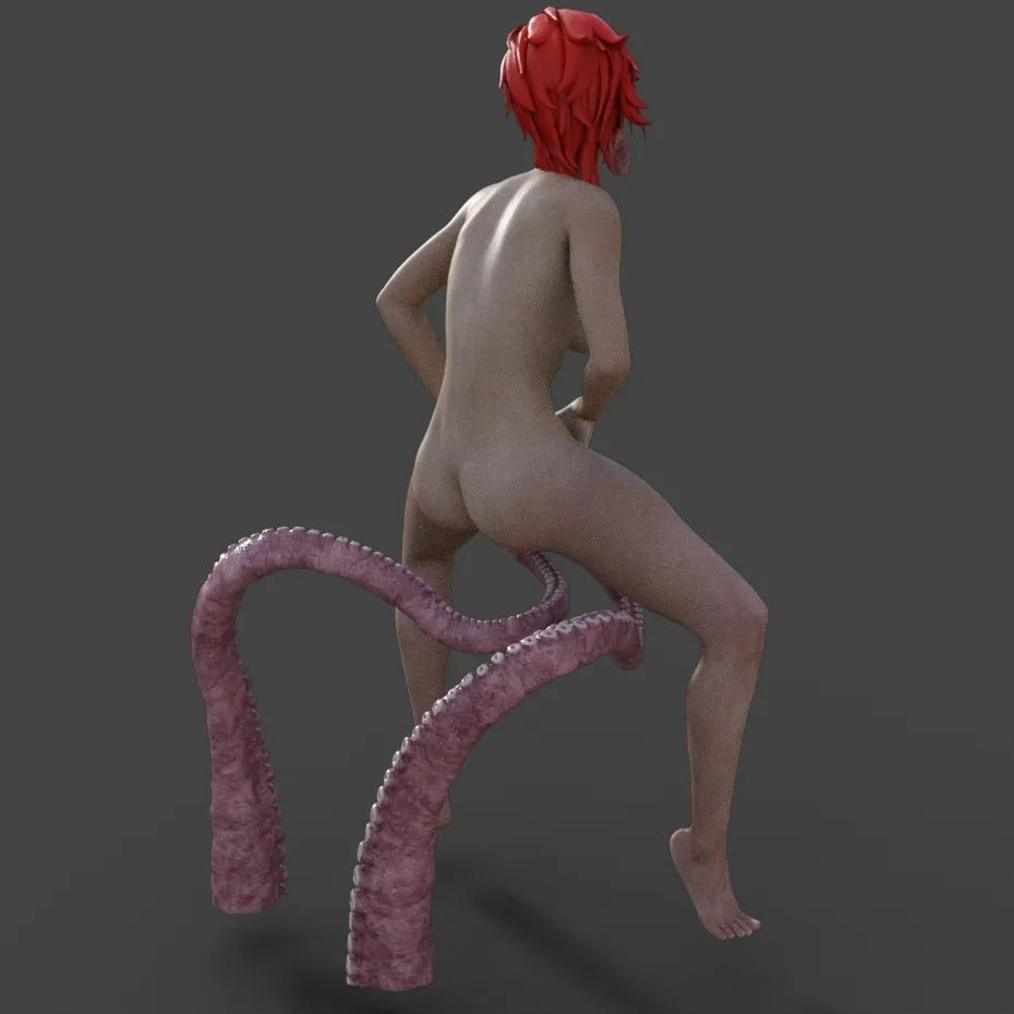 Emmy with two Tentacles | 3D Printed | Fanart | Unpainted | NSFW Version | Custom Figurine | Adult Figure | Miniature | Sexy |