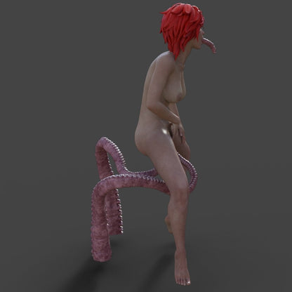 Emmy with two Tentacles | 3D Printed | Fanart | Unpainted | NSFW Version | Custom Figurine | Adult Figure | Miniature | Sexy |
