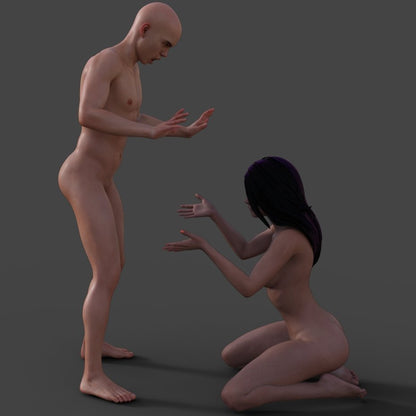 Eve and Little D Marc | 3D Printed | Fanart | Unpainted |Miniature | NSFW |