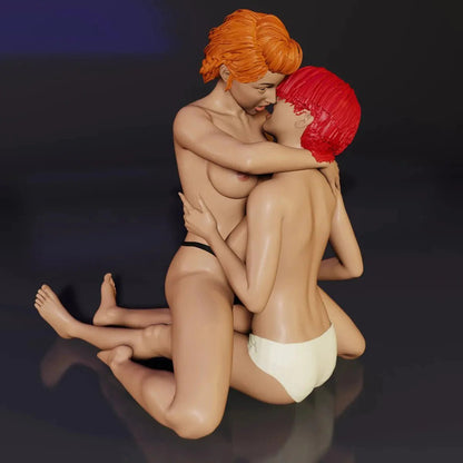 Felicity Ellie Kissing Girls | 3D Printed | Fanart | Unpainted | NSFW Version | Figurine | Figure | Miniature | Sexy |