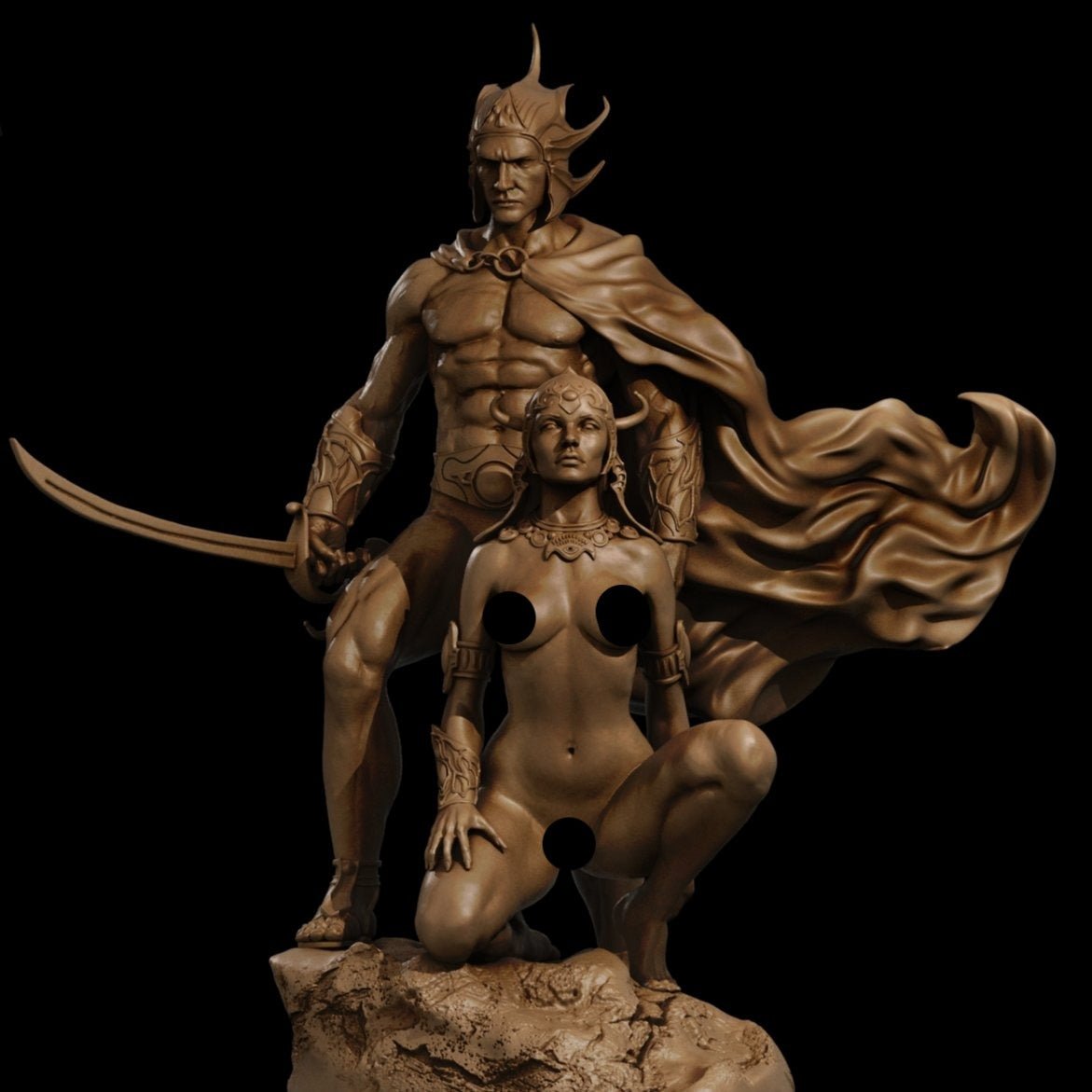 Fighting Couple of Mars 3D Printed NSFW Figurine FunArt by ca_3d_art