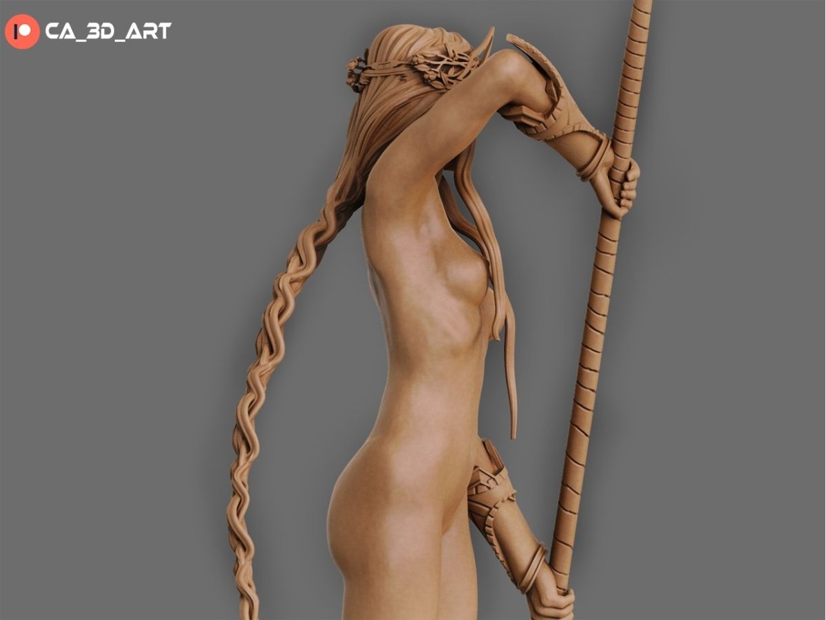 Galadriel Warrior NSFW 3D Printed figurine Fanart by ca_3d_art