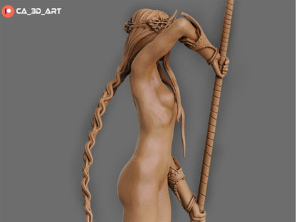 Galadriel Warrior NSFW 3D Printed figurine Fanart by ca_3d_art