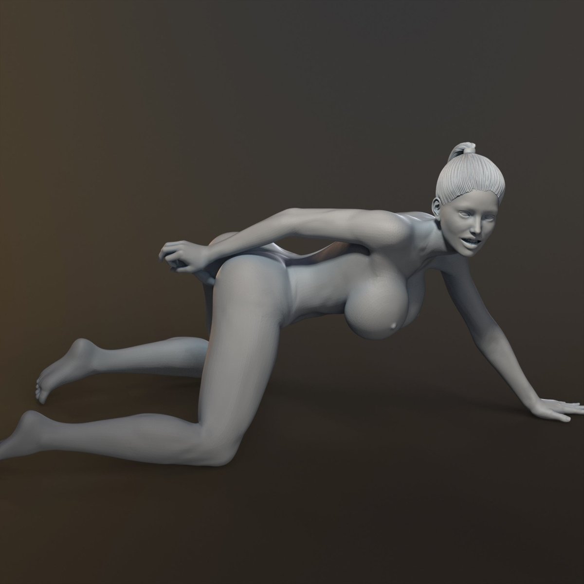 Girl playing w Dildo 2 Sexy Nude 3d Printed Resin Miniature Unpainted Figure