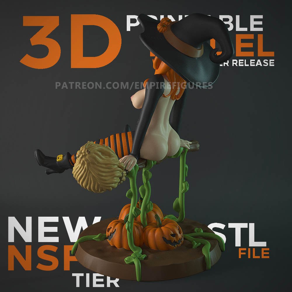 Halloween Witch 2 NSFW Resin Figurine Naked Unpainted Miniature