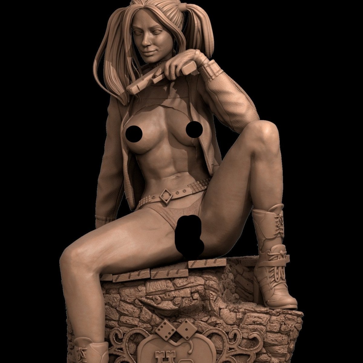 Harley Quinn NSFW Figurine 3D Printed Fanart