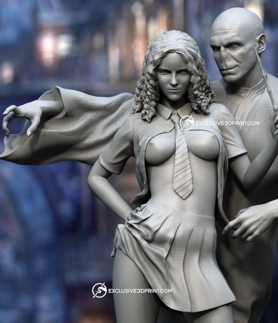 Hermione and Dark lord NSFW 3D Printed Miniature FunArt by EXCLUSIVE 3D PRINTS Scale Models Unpainted