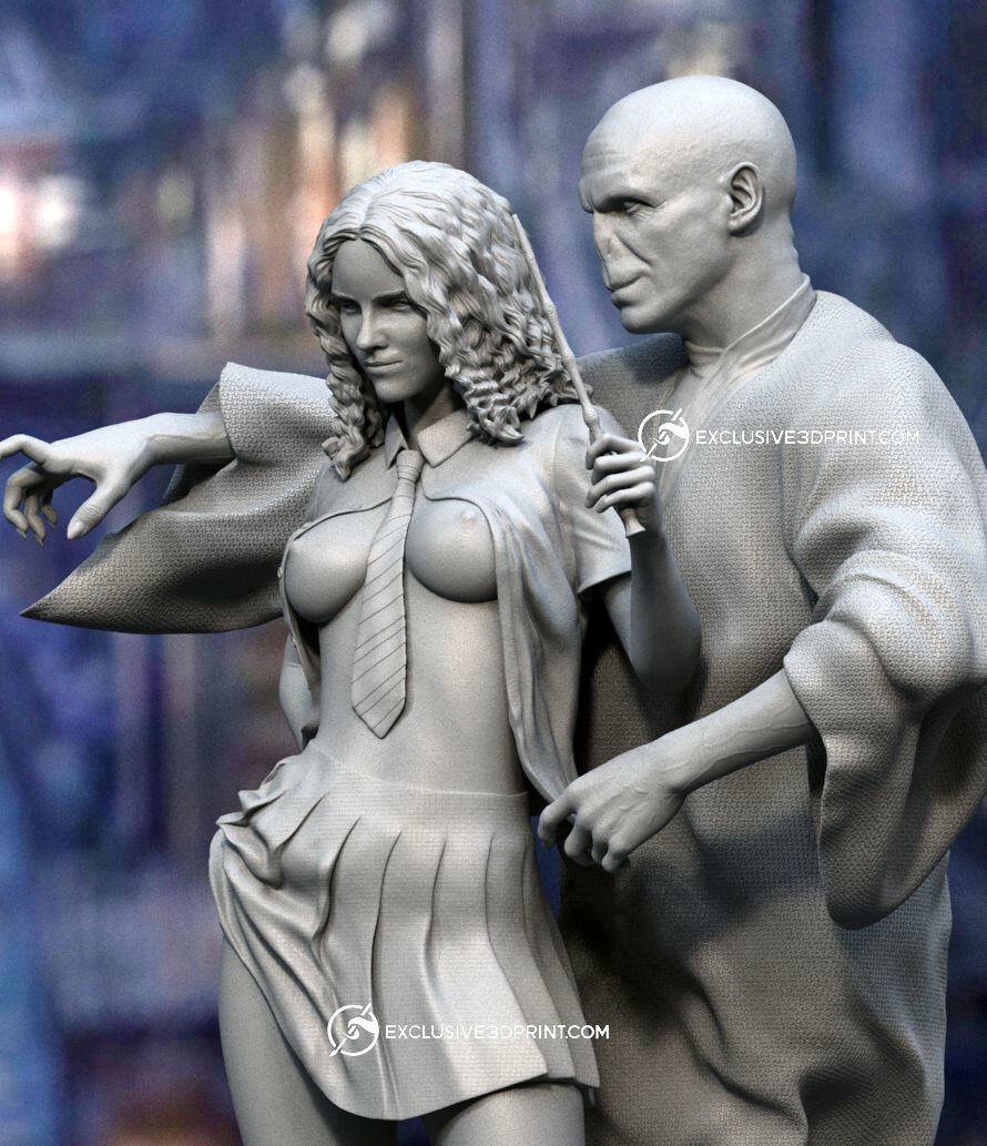 Hermione and Dark lord NSFW 3D Printed Miniature FunArt by EXCLUSIVE 3D PRINTS Scale Models Unpainted