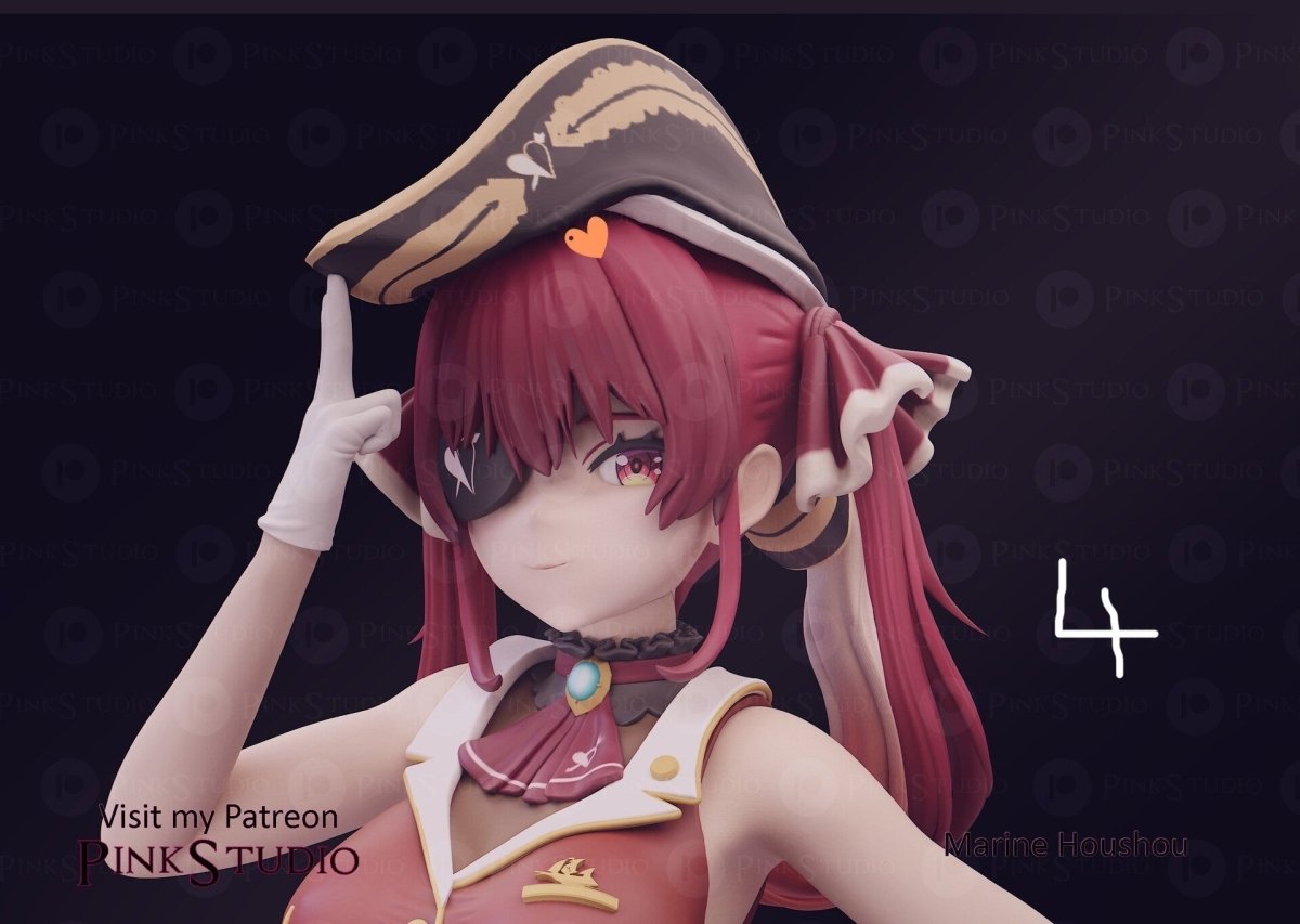 Houshou Marine NSFW 3D Printed Anime Figurine Fanart by Pink Studio