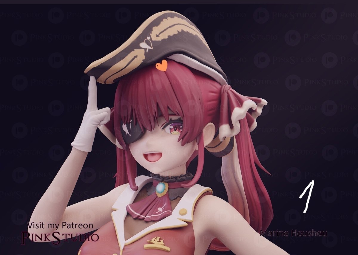 Houshou Marine NSFW 3D Printed Anime Figurine Fanart by Pink Studio