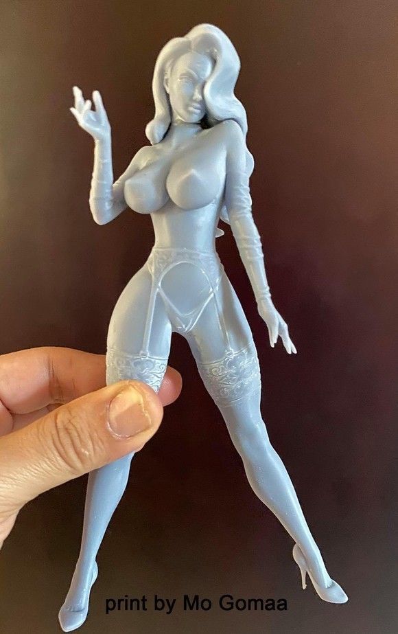 Jessica Rabbit NSFW 3D Printed Miniature FunArt by EXCLUSIVE 3D PRINTS Scale Models Unpainted