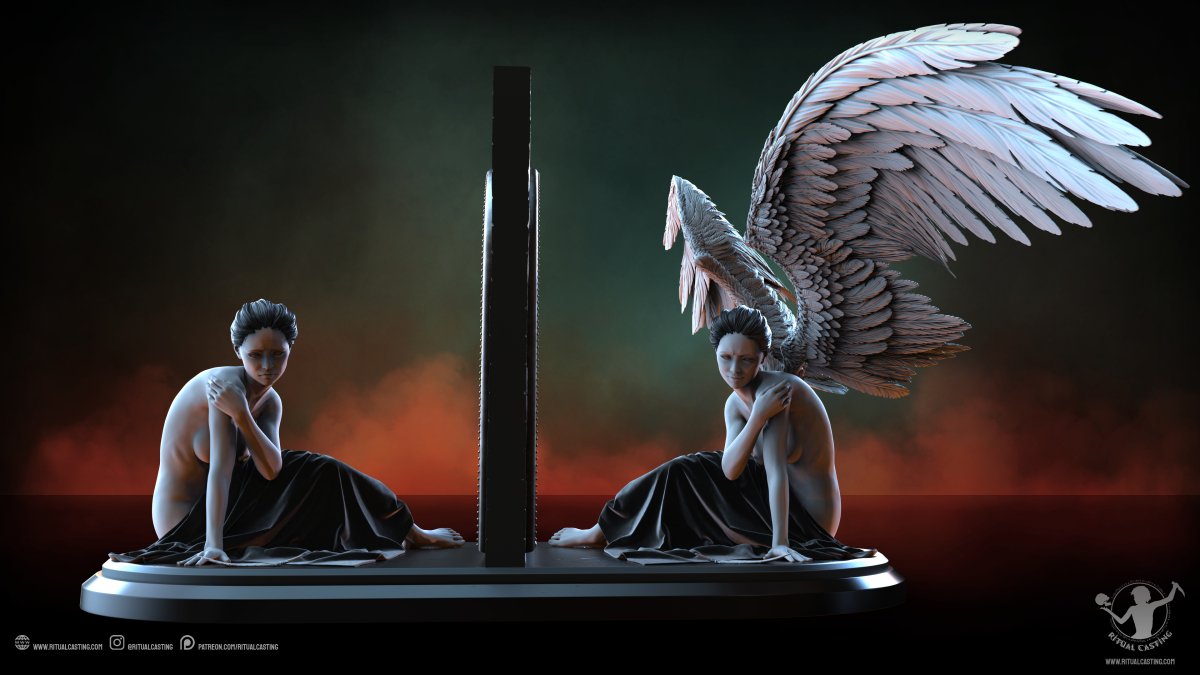 Judgement Angelic Mary DIORAMA NSFW 3D Printed Miniature Fanart by Ritual Casting