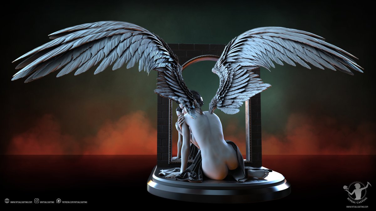 Judgement Angelic Mary DIORAMA NSFW 3D Printed Miniature Fanart by Ritual Casting