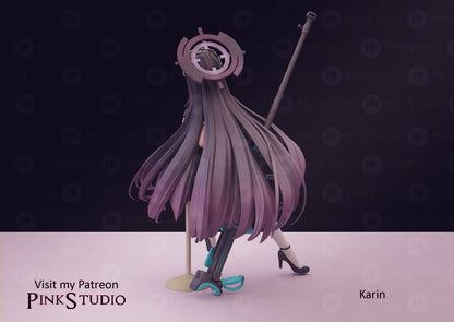 Karin NSFW 3D Printed Anime Figurine Fanart by Pink Studio