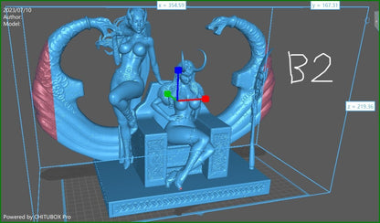 Lady Thor and Lady Loki MATURE 3D Printed Miniature FunArt by EXCLUSIVE 3D PRINTS
