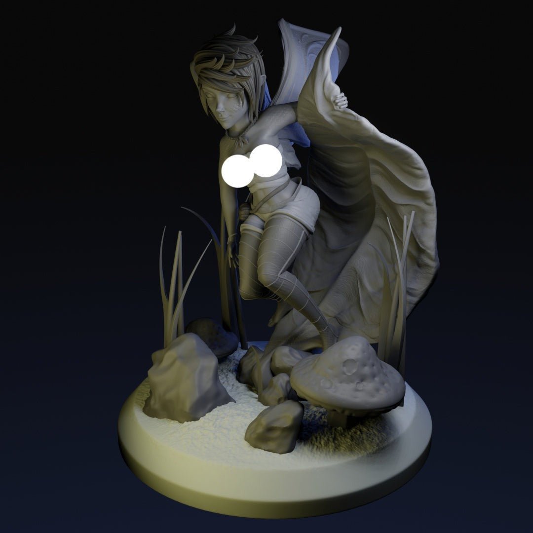 Leaf Fairy NSFW 3d Printed miniature FanArt by QB Works Scaled Collectables Statues & Figurines
