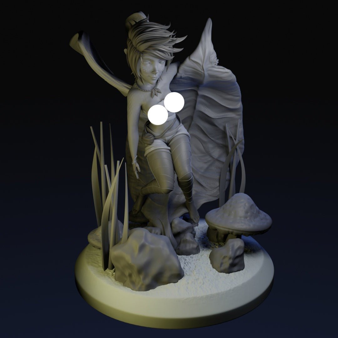 Leaf Fairy NSFW 3d Printed miniature FanArt by QB Works Scaled Collectables Statues & Figurines