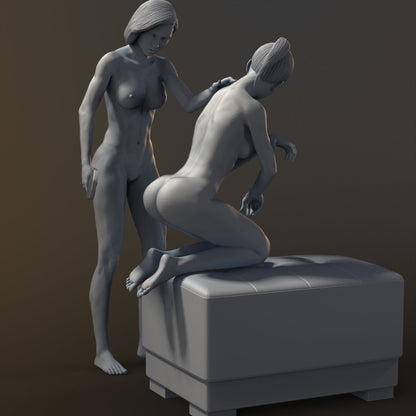 LESBIAN SPANK LOVE 4 Naked 3d Printed miniature Resin Collectables Statues & Figurines