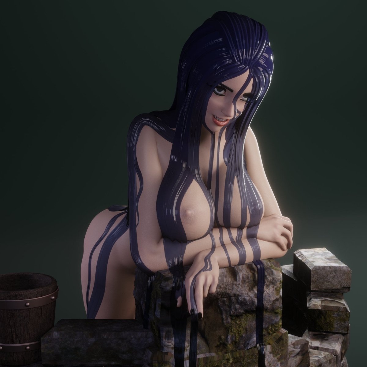 Maiden of the Well NSFW 3d Printed miniature FanArt by QB Works Scaled Collectables Statues & Figurines