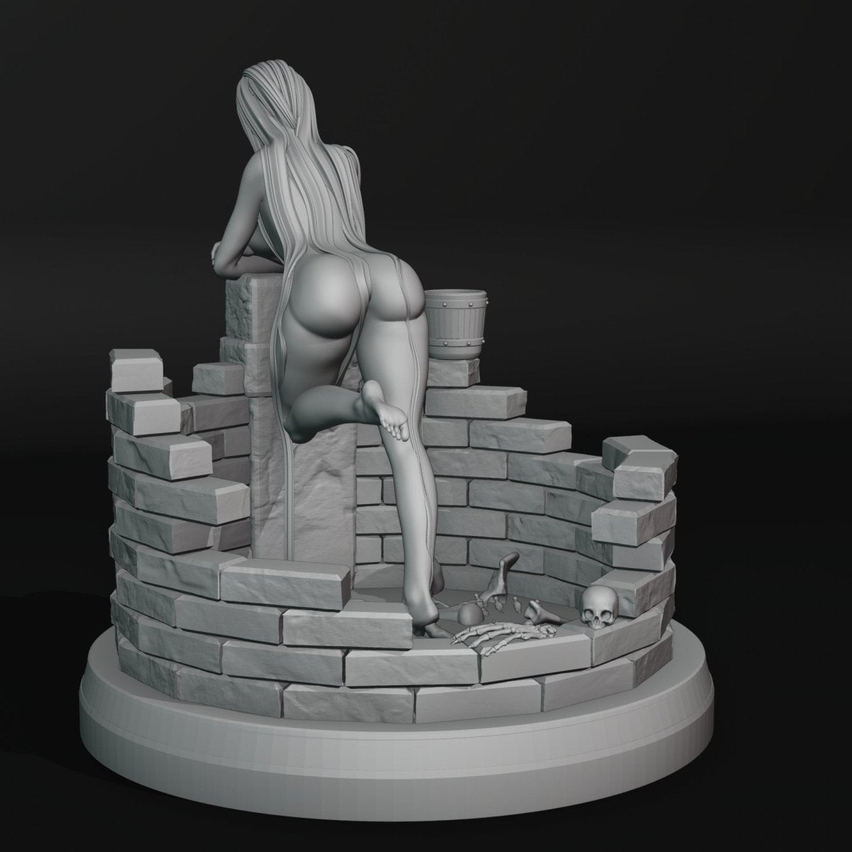 Maiden of the Well NSFW 3d Printed miniature FanArt by QB Works Scaled Collectables Statues & Figurines