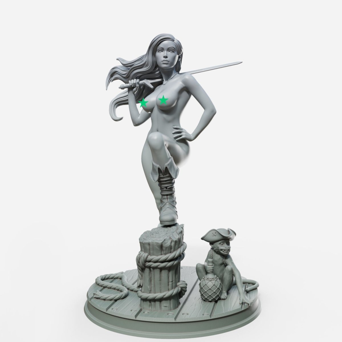 Marina 2 NSFW 3d Printed miniature FanArt by Female Miniatures Scaled Collectables Statues & Figurines