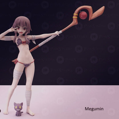 Megumin NSFW 3D Printed Anime Miniature Fanart by Pink Studio