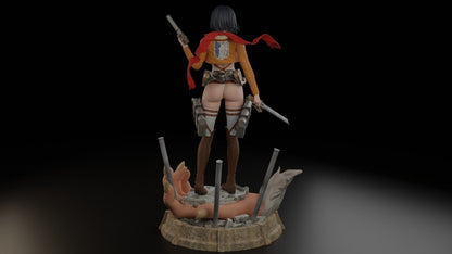 MIKASA NSFW 3D Printed Miniature | Fun Art | Figurine by Uroboros3D